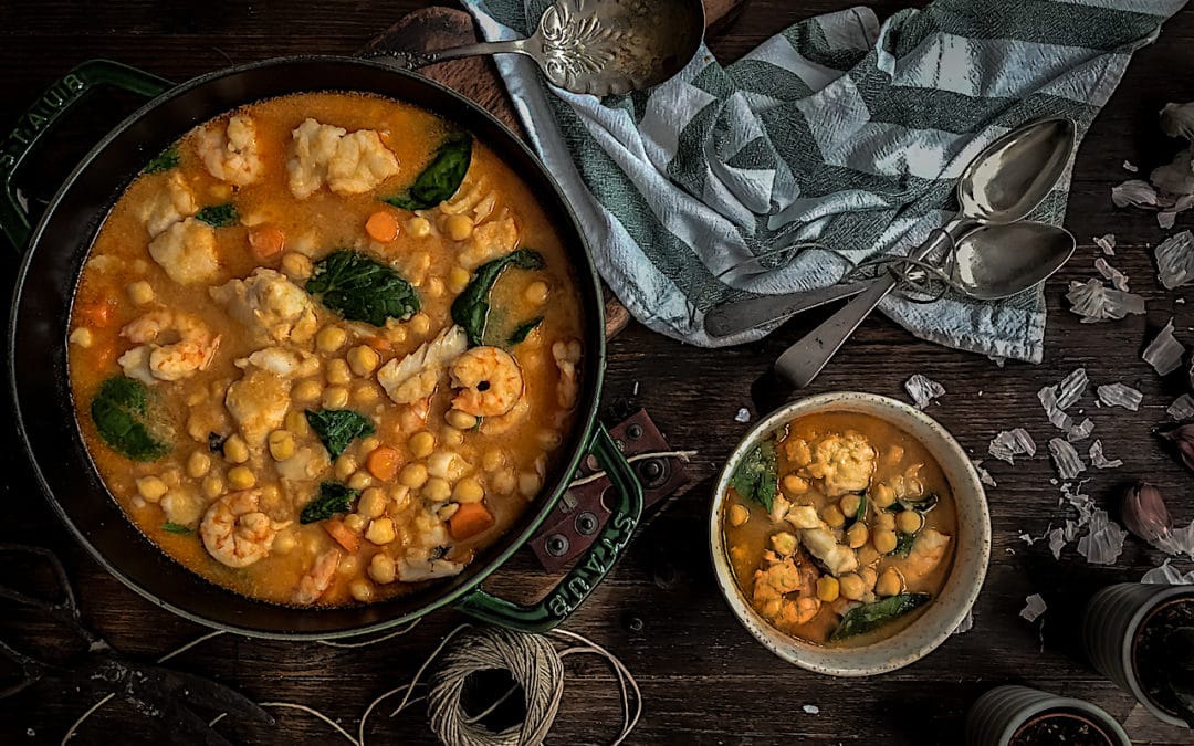 Potaje de garbanzos con bacalao