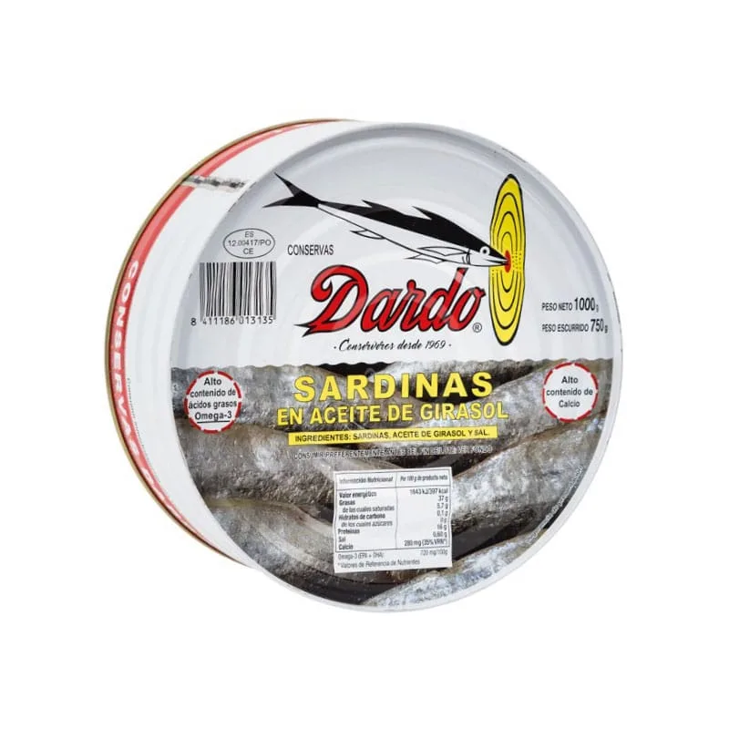Sardinas en aceite vegetal Dardo 1 kg